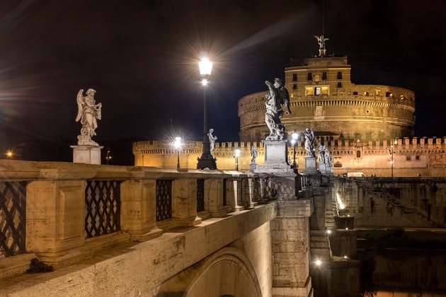 Roma, castel Gandolfo di notte